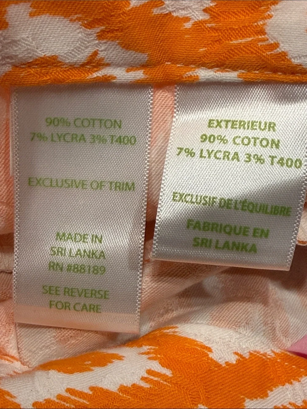 Lilly Pulitzer orange and white fish print Ellie shorts size 4 .